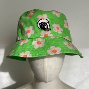 Disney Parks magic kingdom adjustable Bambie Flower power lime green bucket hat